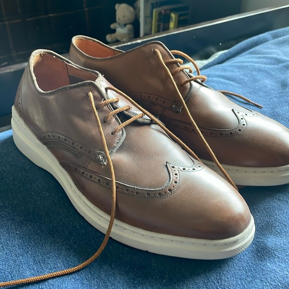 CLARKS LEATHER LACE UP SEMIFORMAL SHOWS MENS SIZE 12 - Picture 1 of 5